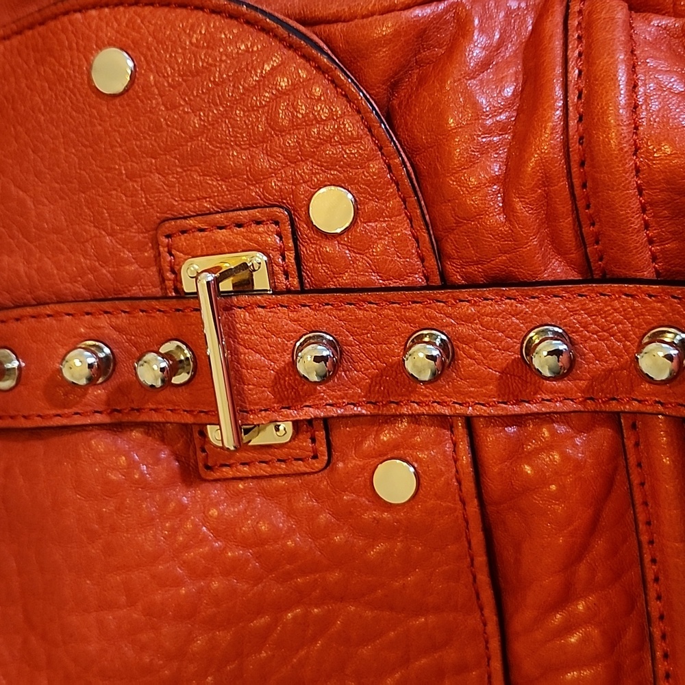 Rebecca Minkoff Red Leather Studded Shoulder Bag - Picture 7 of 7